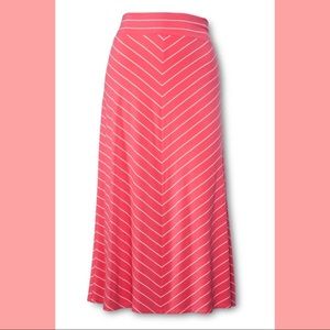 Ava + Viv coral chevron maxi skirt